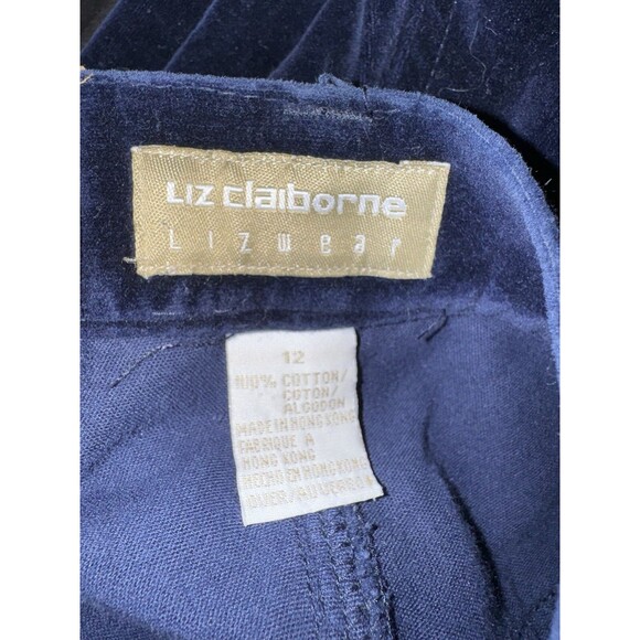 Liz Claiborne Pants Womens Blue Size 12 Velvet High Rise Casual - Picture 6 of 7